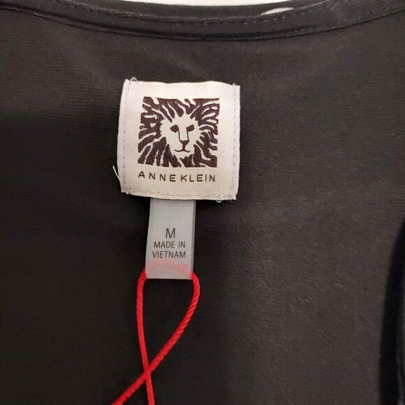 Anne Klein Faux Wrap White Polka Dot V Neck Long Sleeve Top NWT - Picture 6 of 6